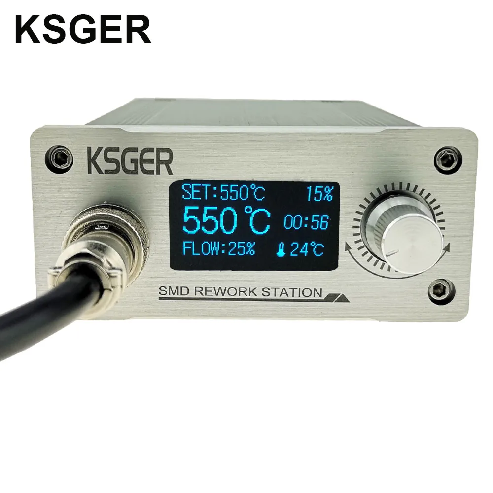 KSGER Hot Air Gun SMD Rework Station GX16-8 Solder Dryer Handle Electronic OLED T12 Nozzle Stand DIY Tools Quick Heating 700W 2