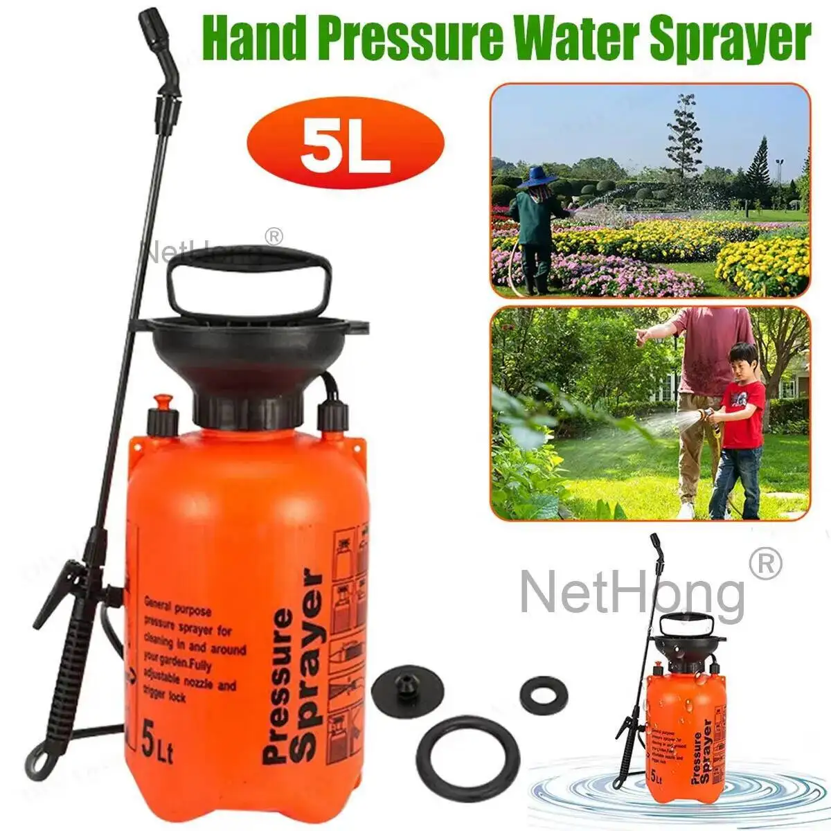NEW 5 Litre Pressure Weed Killer Sprayer Garden Spray Bottle Chemical Water UK: 3 - 5 Days Free Delivery Only UK