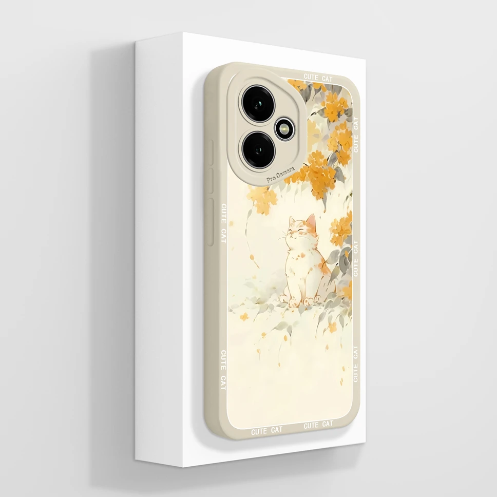 Cute Cat Pattern Soft Phone Case - High-Quality Shockproof Back Cover