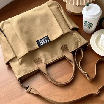 الحد الأدنى الحضرية طالبة سعة كبيرة التنقل قماش أفقي كتف واحد قطري الصليب حقيبة محمولة 2