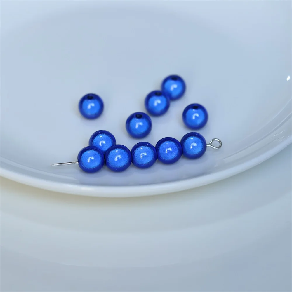 Satin Luster Imitation Pearl Glass Beads - Round, Dyed, Loose Spacer Beads for Jewelry and Vase Filler