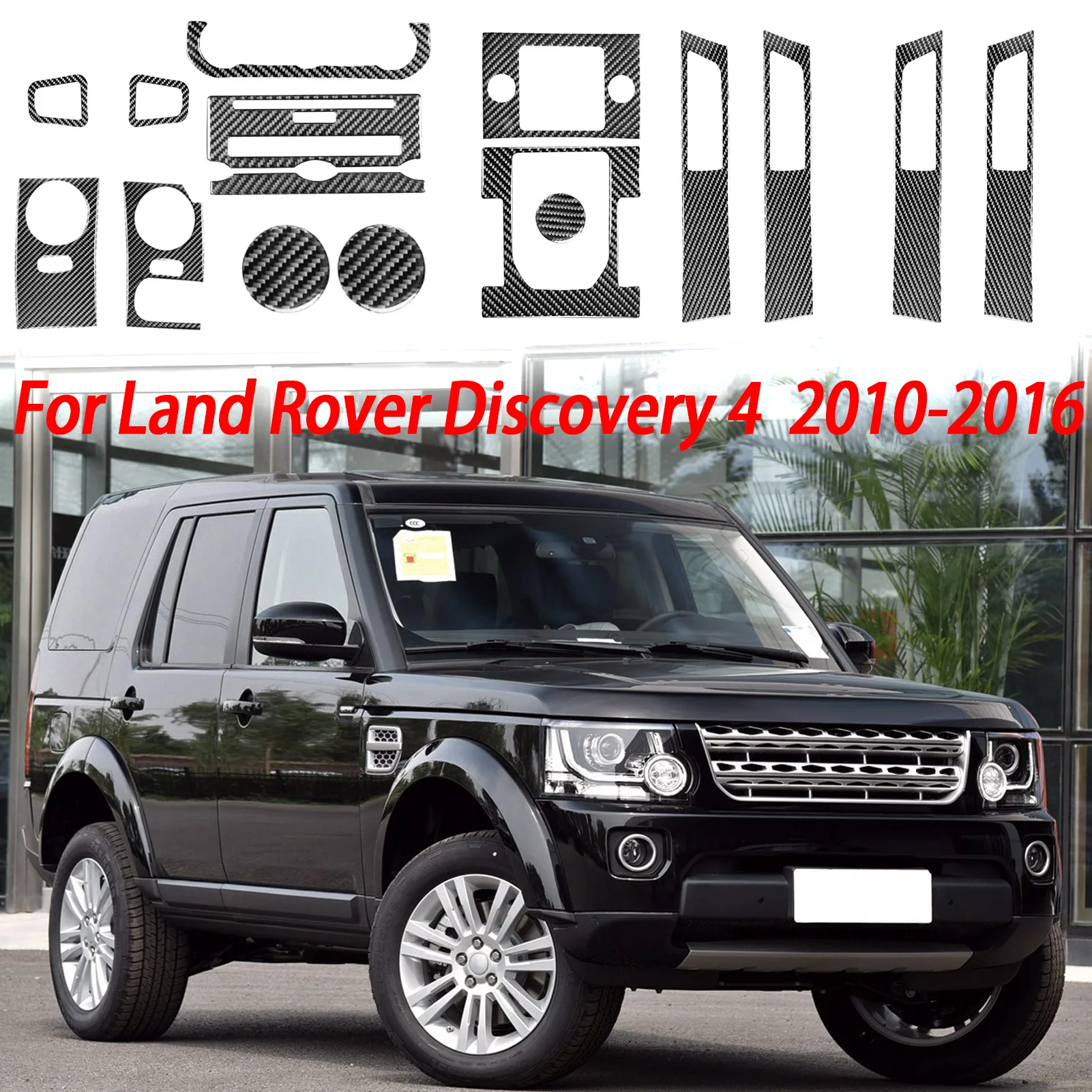 Für Land Rover Discovery 4 2010-2016 Carbon Faser Auto Innen Zubehör Multimedia Panel Motor Taste Abdeckung Trim Aufkleber