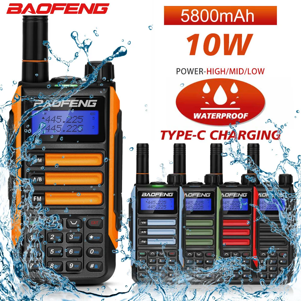 

2022 New Baofeng UV-16 Plus Profess Professional Walkie Talkie High Power 10W Dual Band 2 Way CB Ham Radio Waterproof USB Charge