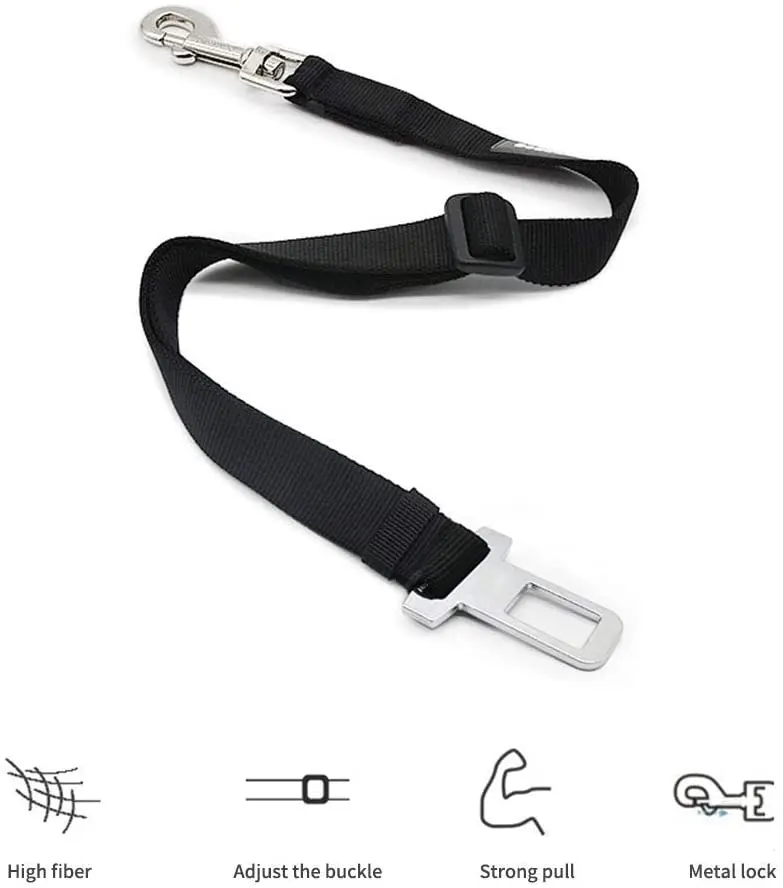 Adjustable Pet Cat Dog Car Seat Belt Pet Seat Vehicle Dog Harness Lead Clip Safety Lever Traction Dog Collars Dogs Accessoires - Image 2
