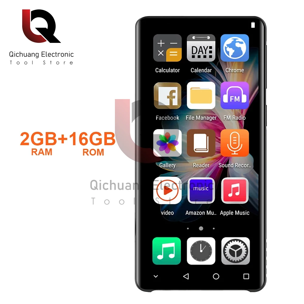 WiFi MP3 4 inches Music Player Bluetooth HiFi MP4 Player With Speaker IPS Touch Screen Compatible with Android 8.1 Music