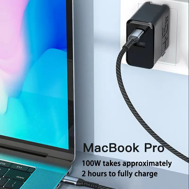 100W 6A Fast Charging Type C To Type C Cable for Samsung Xiaomi Redmi Charger USB Cable for MacBook Pro iPad Pro Data