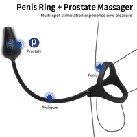 10-Modus Cock Ring Prostata Vibrator Fernbedienung Ring Anal Plug Vibrierende Verzögerung Ejakulation Männlicher Masturbator Für Männer Sex Spielzeug 5