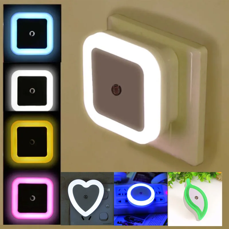 Wireless LED Night Light Mini Cute Wall Plug-in Auto Sensor Bedside Lamp For Bedroom Kid's Room Hallway Corridor Stairs EU Plug