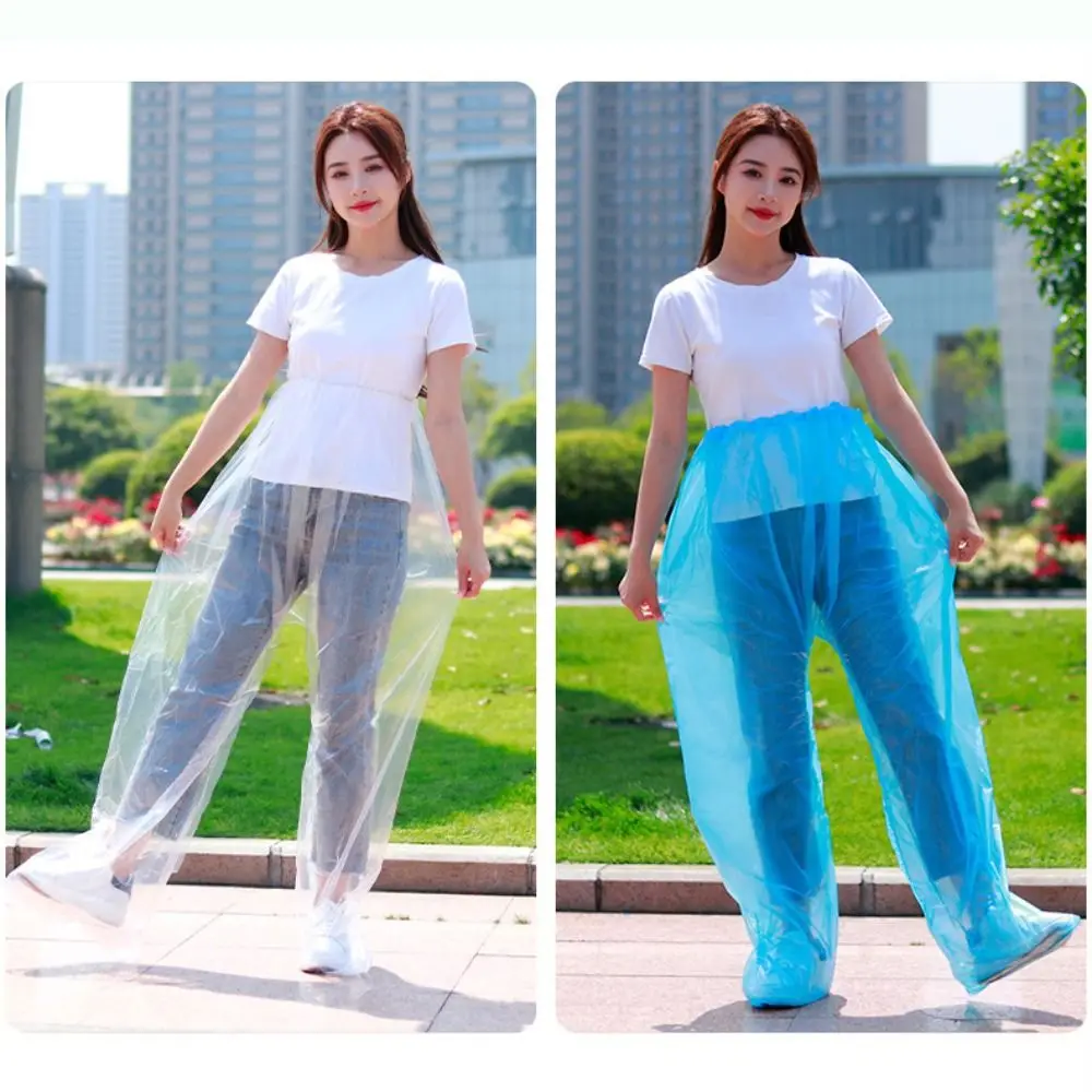 Portable Transparent Disposable Raincoat Thickened Waterproof Foot Wrap Rainpants Oil Resistant Foot Sealing Rain Pants raincoat poncho disposable rain pants