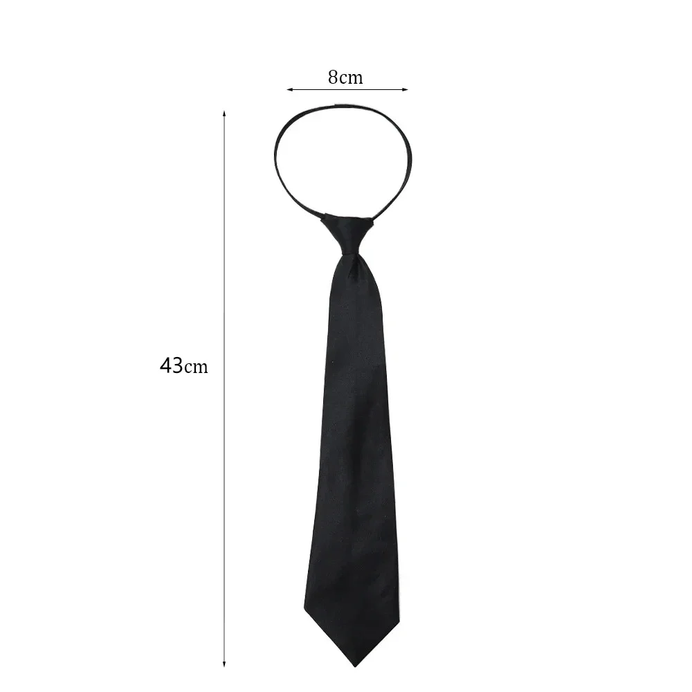 1/2/3 Stück Unisex Schwarz Einfache Clip-on-Krawatte Sicherheitskrawatte Uniform Hemd Anzug Krawatten Steward Matte Beerdigung Faule Krawatten – Detail 6