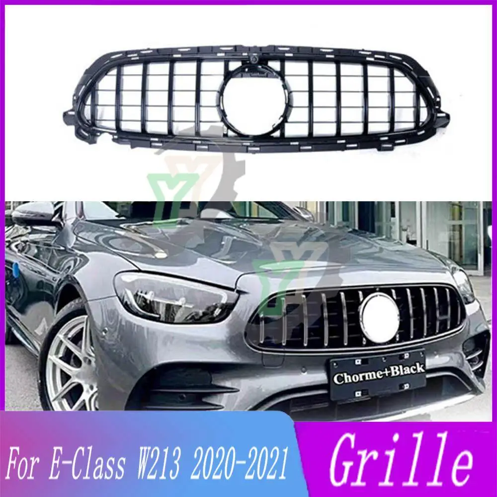 W213 Gt Style Paraurti Anteriore Griglia Superiore Racing Grill Per Mercedes-Benz W213 Classe E E220 E250 E300 E350 E400 E450 2020-2023