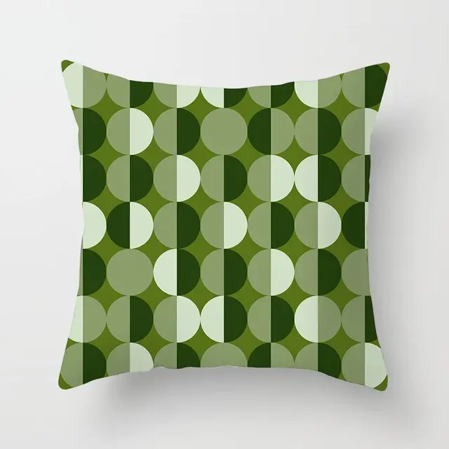 Sweet Mint Green Print Cushion Cover – Geometric Decorative Pillowcase (45×45cm) 2