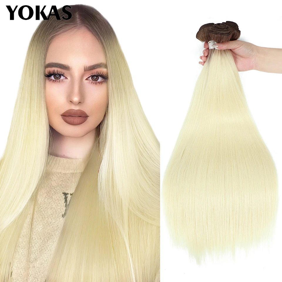 40 pollici capelli lunghi tessitura bionda sintetica dritta Ombre bionda rossa marrone estensioni dei capelli in fibra ad alta temperatura per le donne