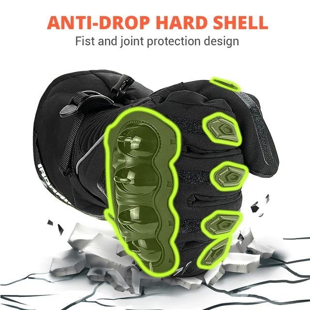 Gants de moto étanches pour hommes, gants de moto chauds, gants d'équitation d'hiver, écran tactile 4