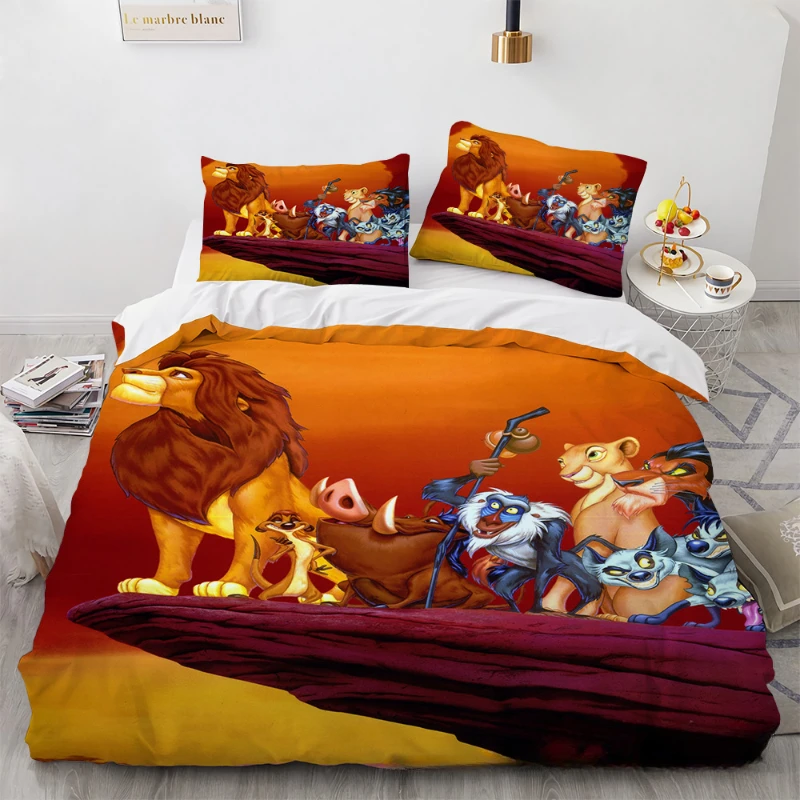 thumbnail image 1 of Disney-juego de ropa de cama de El Rey León para niños, funda de edredón, funda de almohada, dibujos animados de Anime Kawaii, ropa de cama para dormitorio, regalo de cumpleaños, 1 of 5