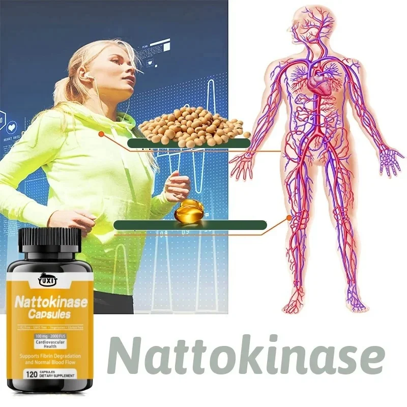 YUXIT Nattokinase Supplement 2000 Fu Portions 120 Capsules (from Natto Japan) System Enzyme nattokinase supplement