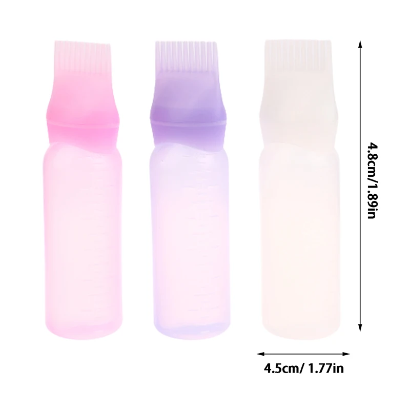 1Pc 120ml Plastic Hair Oil Applicator Bottle Hairdressing Shampoo Bottle Hair Dye Refillable Coloring Styling Tools