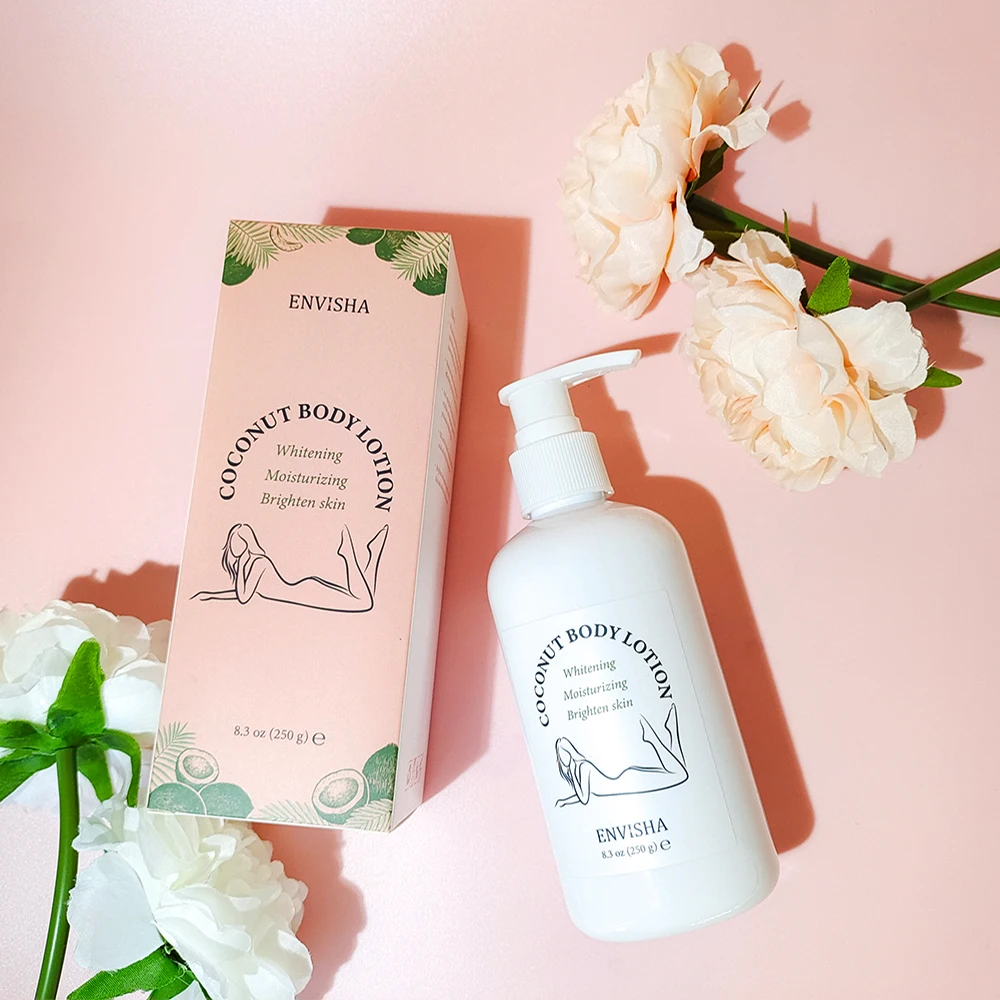 ENVISHA Skin Care Coconut Oil Body Lotion Whitening Moisturizing Brightening Collagen Hyaluronic Acid Retinol Remove Melanin 5