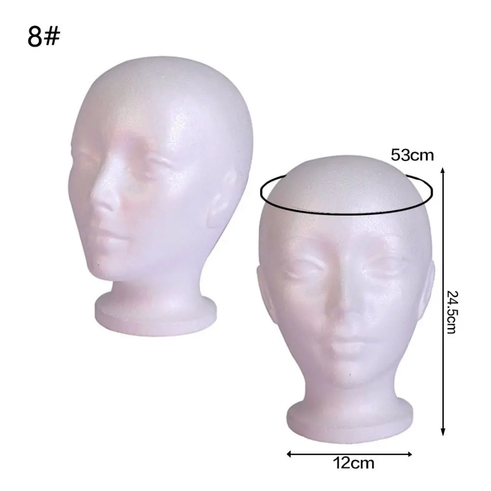 Haarteile Ständer Halter Weibliche Kopf Modell Schaum Perücke Kopf Modell Schaum Mannequin Dummy Perücke Gläser Hut Display-ständer Rack – Detail 5