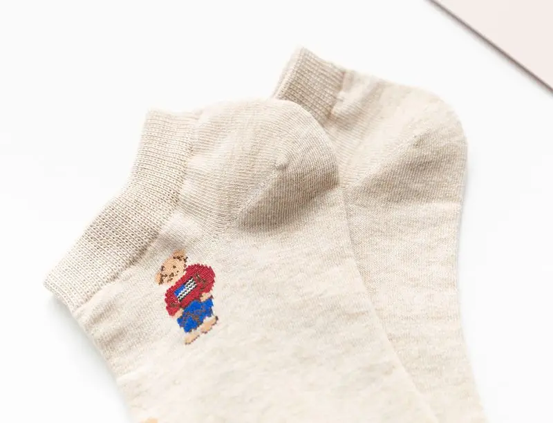 Socken Weiblichen Frühling Und Herbst Mid-rohr Stickerei Bär Schlauch Nette Casual Einfarbig Sport Pile Kawaii Socken Harajuku calcetines – Detail 19