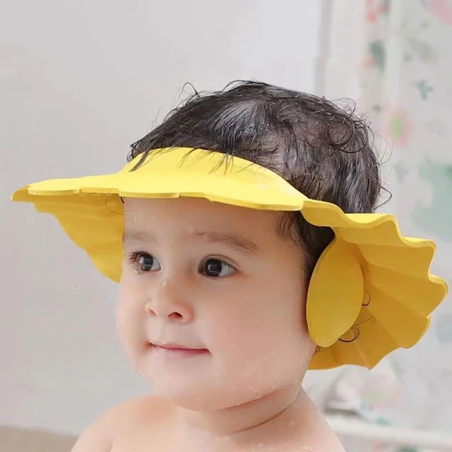 Bonnet de douche réglable en silicone pour bébé, chapeau de protection  souple pour enfants, visière de sécurité pour tout-petits - AliExpress