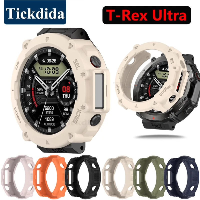 Silicone Protective Case for Amazfit T Rex Ultra Smart Watch Soft Protector Cover Shell for Amazfit T-Rex Ultra Accessories