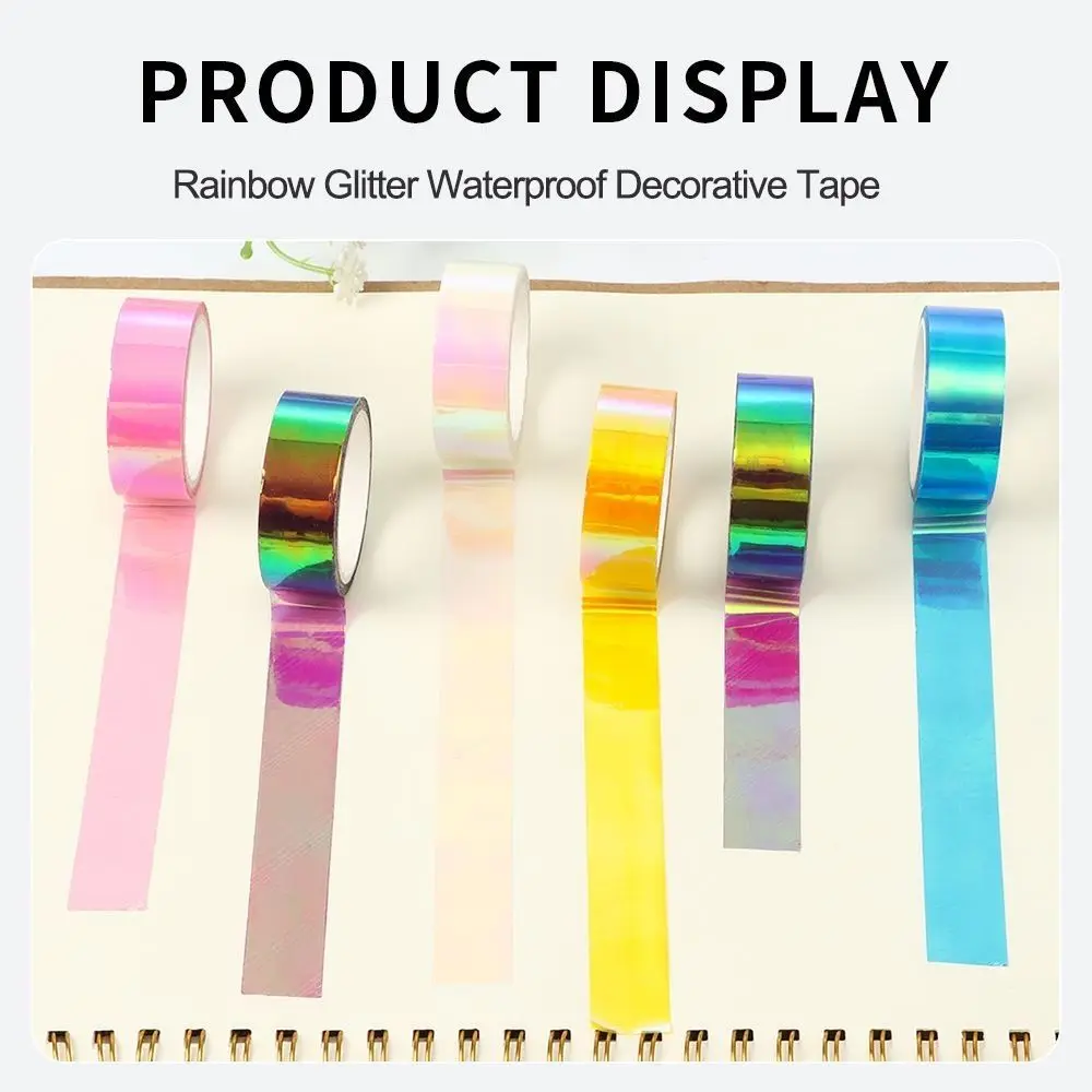 Holographic Gold Graphic Tape, Sparkle Metallic Tape Water/Tear