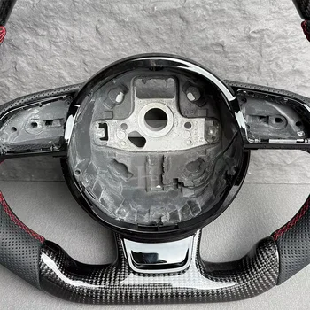 Suitable for Audi A3 A4 A5 S4 S5 Q3 Q5 Q7, with optional multifunction buttons and customized red carbon fiber steering wheel