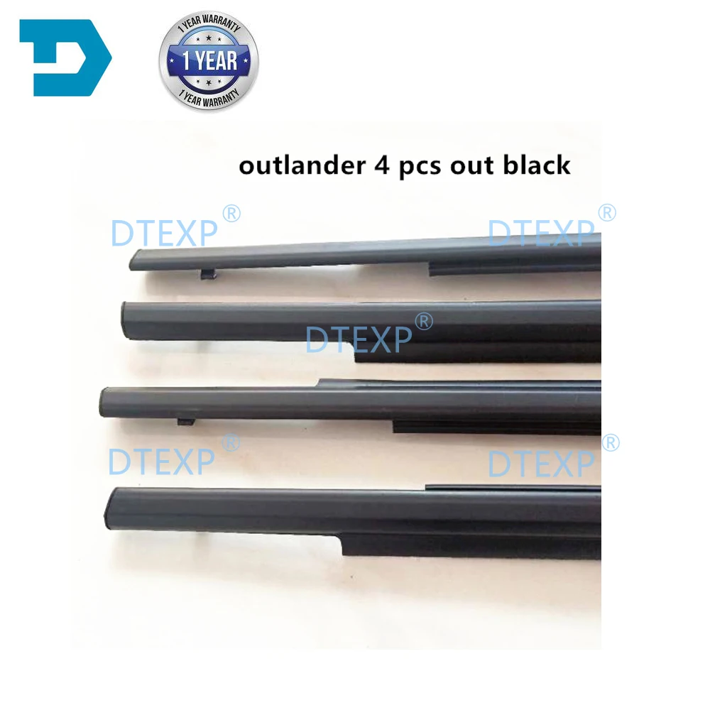 Outlander GF GG 2013-2020 5727A291 Airtrek 용 유리 보호기 웨더 스트립 용 외부 크롬 또는 검정색 Windows 고무 4 개