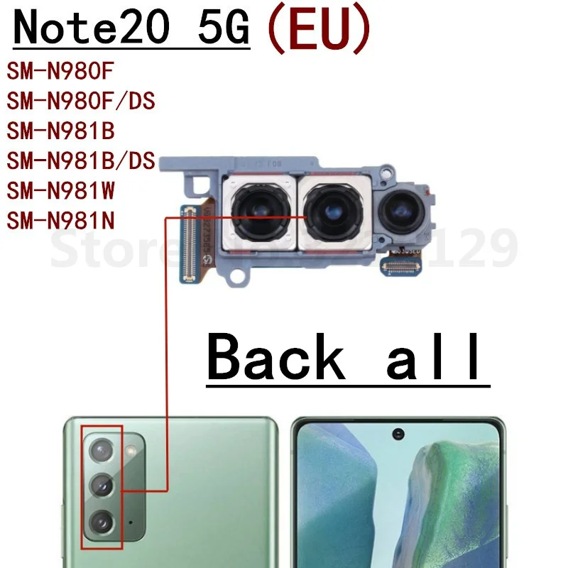 Full Set Main Back And Front Facing Periscope + Wide Camera Flex Cable For Samsung Galaxy Note 20 Note20 Ultra 5G