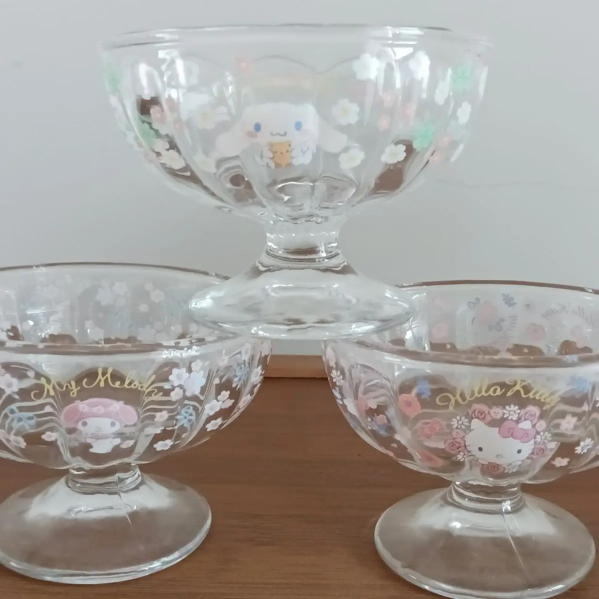 

Sanrio My Melody Cinnamoroll Hello Kitty Cartoon Cute Ice Cream Ice-Cream Printing Glass Anime Plush Toys for Girl Birthday Gift