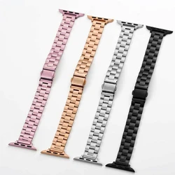 Elegant Stainless Steel Chain Strap for Apple Watch - Slim Loop Design (Silvery)