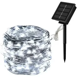 Solar - Powered Waterproof LED Fairy Lights for Outdoor Garden and Christmas Party Decor (White)