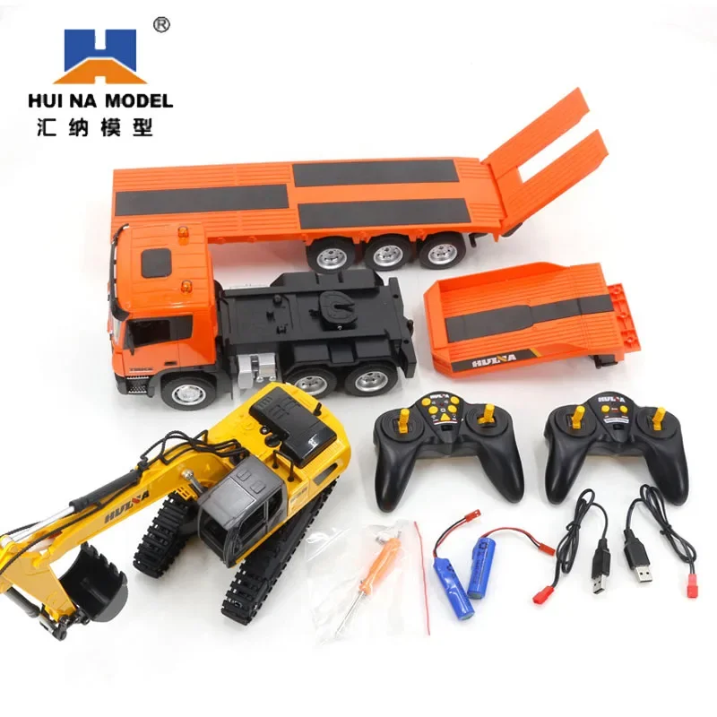 Huina transgraniczny nowy produkt 1:24 symulacja dziewięciokanałowy pilot płaska przyczepa + koparka zdalnie sterowana zabawka dla dzieci 1 Huina transgraniczny nowy produkt 1:24 symulacja dziewięciokanałowy pilot płaska przyczepa + koparka zdalnie sterowana zabawka dla dzieci