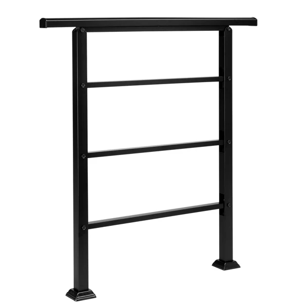 哑光黑色 1-3阶 可调节  直扶手 庭院楼梯扶手-20