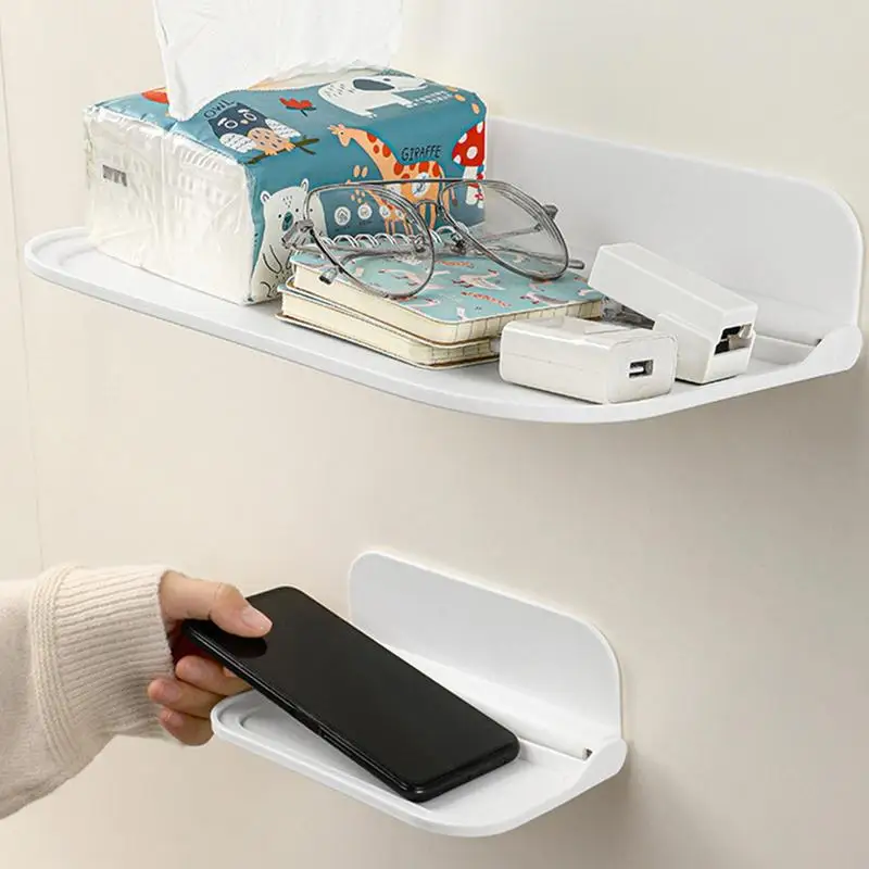 

Floating Wall Shelf For Phone Foldable Rack For Bathroom Living Room Kitchen Office Home Storage And Organization Brackets
