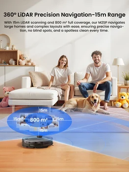 Lefant Robot Vacuum Cleaner with Automatic Emptying M2S Pro,10000Pa, 240 Minutes, Laser Navigation DTOF, Ideal for Pet Hair 6