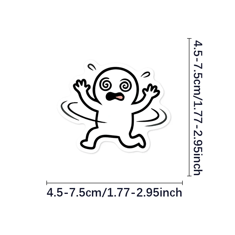 기발한 캐릭터 감정 그래피티 스티커 50개, 물병, 노트북, 휴대폰 장식, 여행 가방, 스케이트보드, 기타, 선물 상자, 파티 장식, 명절 선물에 적합