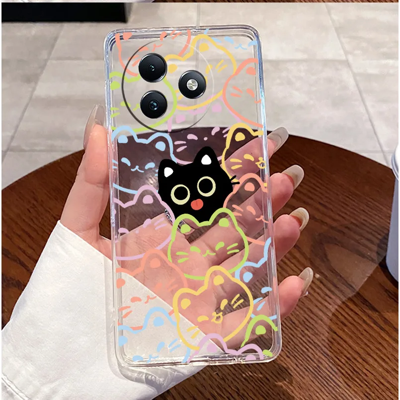 Clear Case with Cute Love Rabbit Cartoon - Luxury Soft Silicone TPU Cover