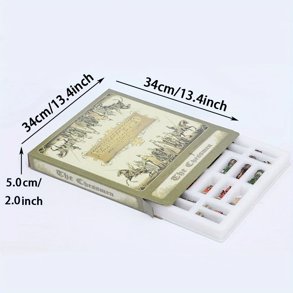 Metal Chess Solid Color Paired with Artificial Leather Chessboard Characters Chess Pieces Table Game Toys 32 Pieces in Total - Image 3