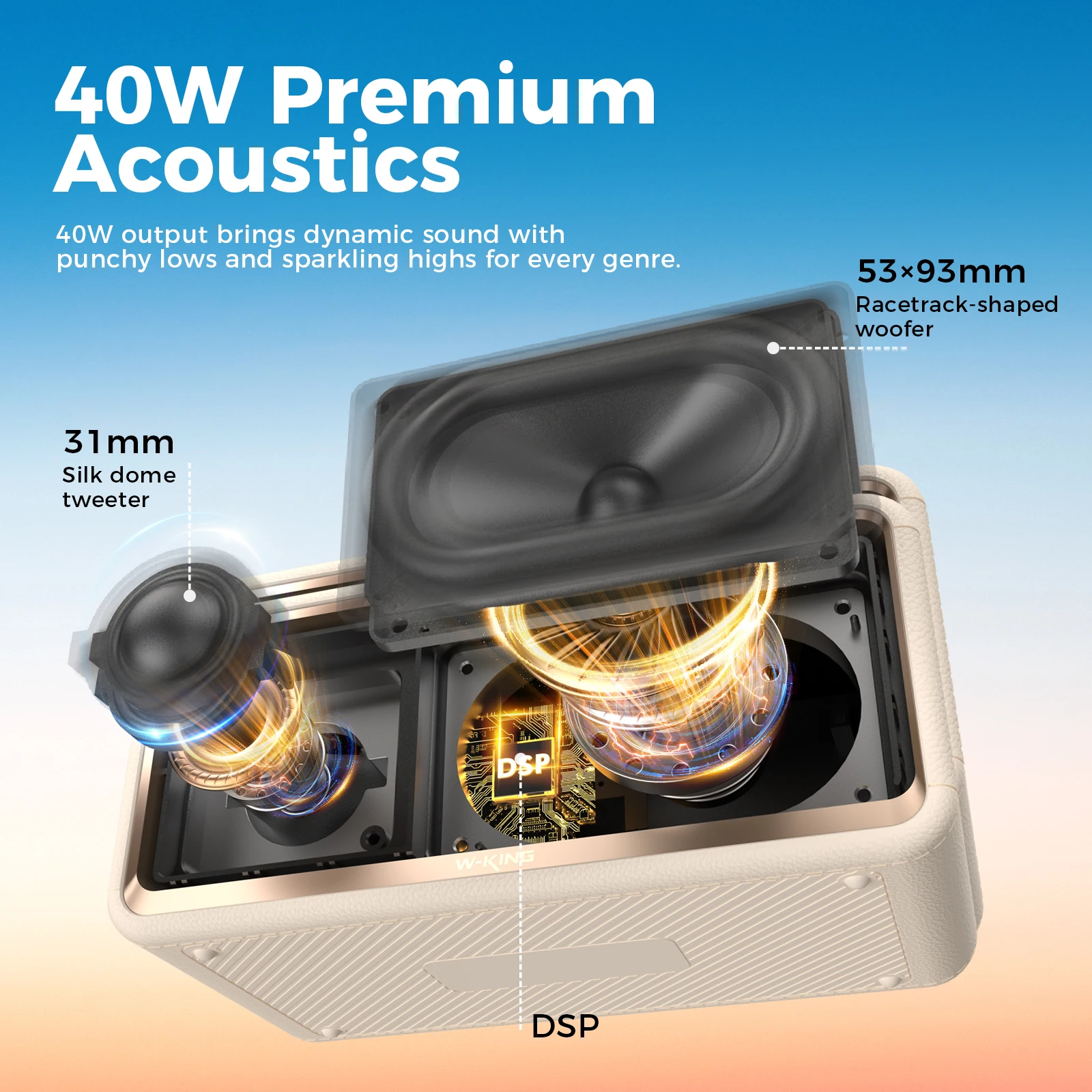 W-King H130 Portable Speakers 40W Boomboxes