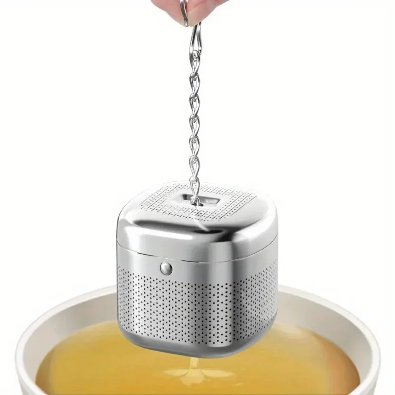 Loose Tea Ball 304 Stainless Steel Ultra fine Mesh Loose Tea Infuser Retractable Chain Design Strainer