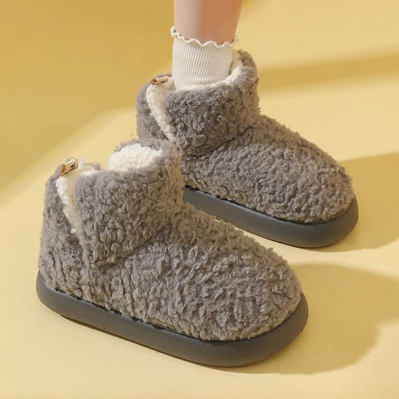 Snow Boots Plush Warm Ankle Boots For Women Men Winter Shoes Windproof Lightness Cotton Boots Couple Female Winter Shoes Booties