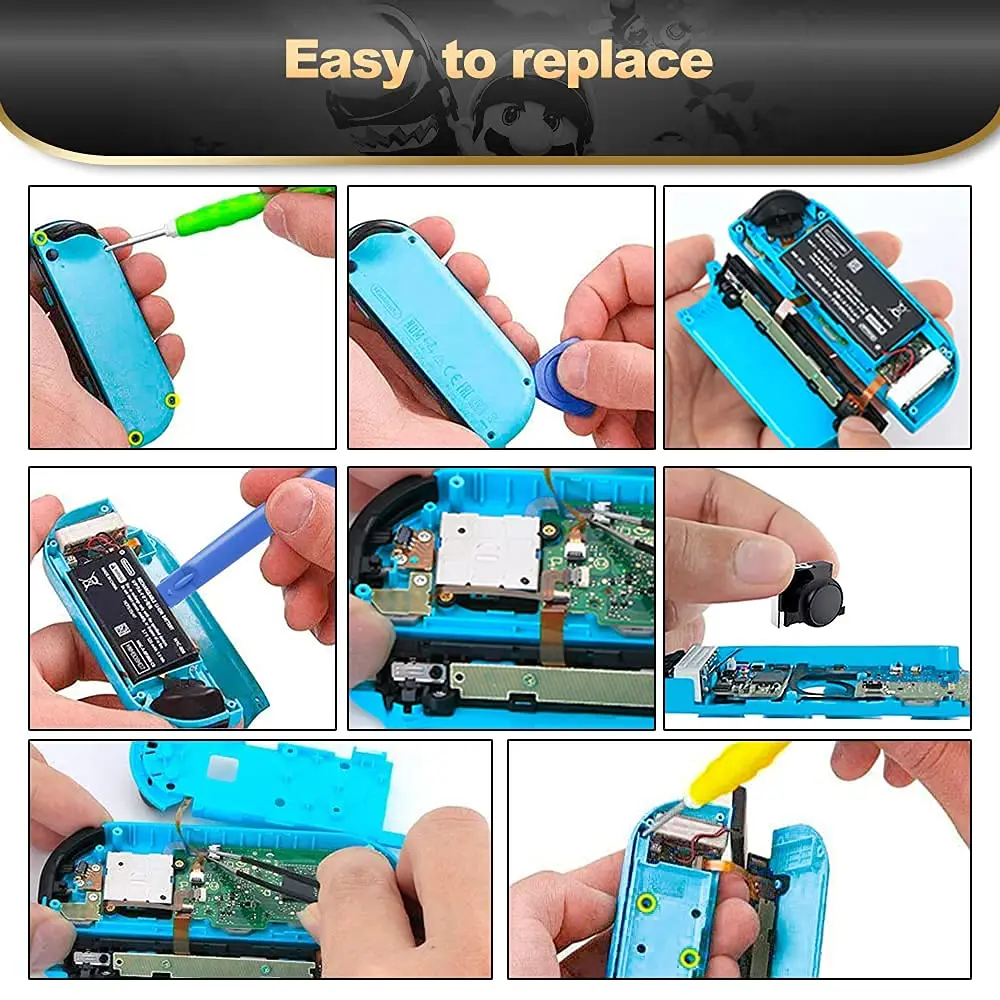 Ns Oled Controller Left/right Joystick Replacement Repair Kit with Rail Slider Lock Buckles for Nintendo Switch Lite Joycon