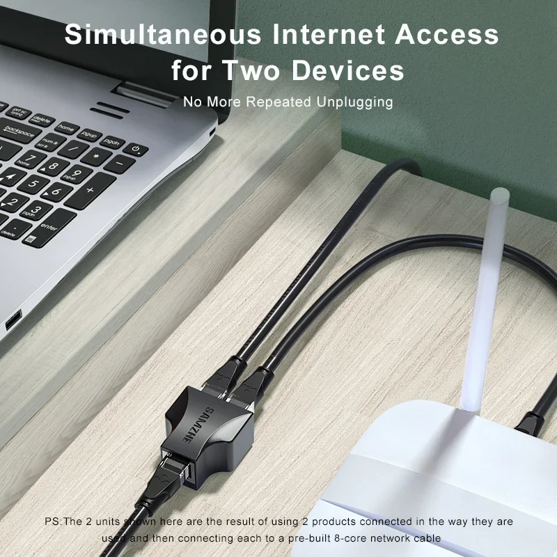 SAMZHE Ethernet Adapter Lan Cable Extender Splitter for Internet - Main Image