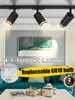 GU10 Track Light Set Track Lighting Wall Lamp Rail 110V Spot Lights Led Spotlight Fixture Clothing Store Shop Home Kitchen Rails 2