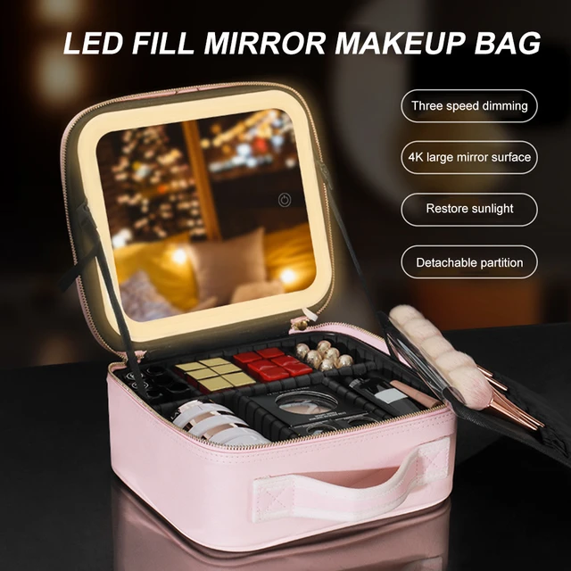 Maletin Estuche De Viaje Maquillaje Professional Para Mujer Pequeño Con  Espejo