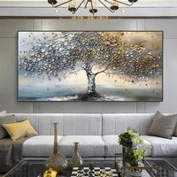 Mintura,Handmade Knife Tree Landscape Oil Painting on Canvas,Modern Home Decoration,Wall Art Picture,Abstract Textured 3D Poster 4