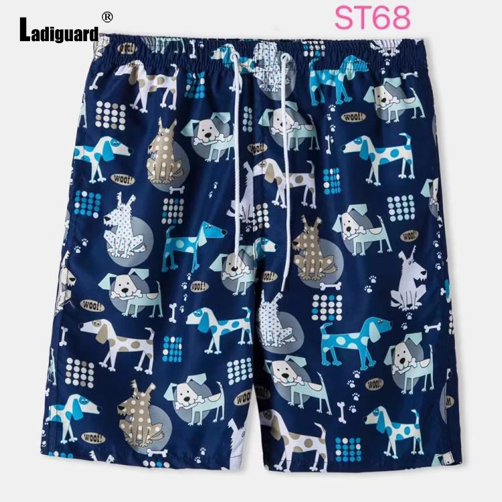 Ladiguard Plus size 3xl Mens Fashion Leisure 3D Print Shorts 2022 Summer New Sexy Drawstring Shorts Male Casual Beach Half Pants best casual shorts