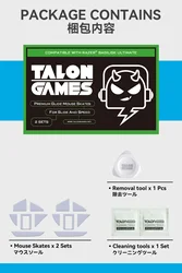 Premium TALONGAMES Custom Curved Edge Mouse Feet - Light Gray (2 Sets) (For Basilisk Ult)